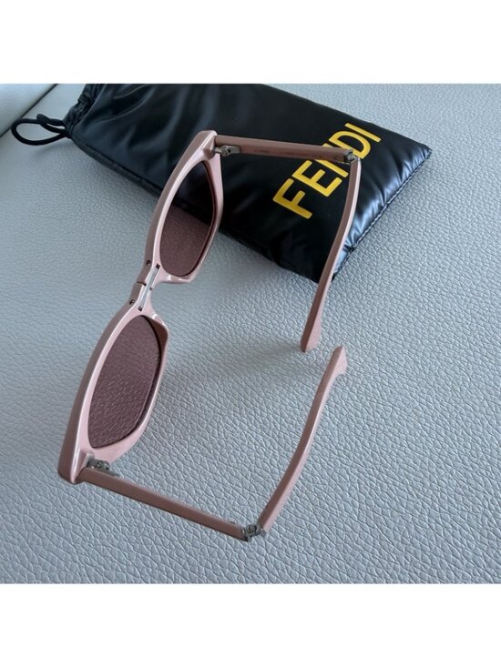 NEW FENDI PINK SUNGLASSES Acetate Old Rose Cat Eye 100% Authentic main image 5